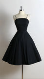 Spaghetti Straps Black A-line Homecoming Dresses School Party HZ0307