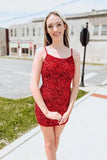 Sparkle Red Sequin Bodycon Senior Homecoming Dresses, HZ0307