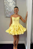 Strapless A-Line Beaded Homecoming Dresses With Bowknot, HZ0307