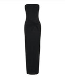 Strapless Black Tight Prom Dress Ankle Length Party HZ0307