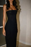 Strapless Black Tight Prom Dress Ankle Length Party HZ0307