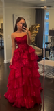 Strapless Applique Long Prom Dress Tulle Party Dresses, HZ0307