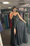Strapless Black Long Formal Dress with HZ0307