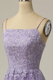 Straps Lavender A-line Appliques Long Prom HZ0307