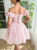 Stunning Lilac Floral Homecoming Dresses Mini School Dance Dress, HZ0307