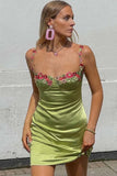 Summer Floral Spaghetti Straps Homecoming Dresses Mini Celebrity HZ0307