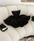 Sweetheart Black Lace Ball Gown Sleeveless Layers Homecoming Party HZ0307
