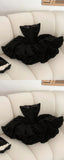 Sweetheart Black Lace Ball Gown Sleeveless Layers Homecoming Party HZ0307
