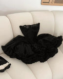 Sweetheart Black Lace Ball Gown Sleeveless Layers Homecoming Party HZ0307