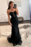 Sweetheart Black Lace Mermaid Prom HZ0307