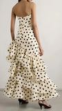 Free Shipping Available White Black Polka Dots Prom Dress - Sweetheart Ruffle Chiffon Sheath HZ0307