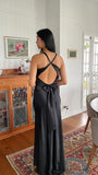Trendy Senior Prom Dresses, Halter Sheath Satin Party Dress, Tie Up Back Open Formal HZ0307
