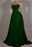 Vintage Off White Strapless Wedding Dress, Pearl Beaded Satin A-line Prom HZ0307