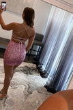 Cross Back Bodycon Sequin Homecoming HZ0307