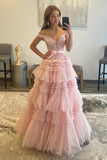 Princess Off The Shoulder Tiered Long Prom HZ0307