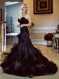 LTP0772,Black Long Mermaid Prom Dresses Sleeveless Sweetheart Formal Evening Party HZ0307