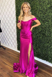 Elegant Champagne Off the Shoulder Mermaid Long Prom HZ0307