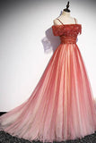 Spaghetti Straps A-line Red Tulle Party HZ0307