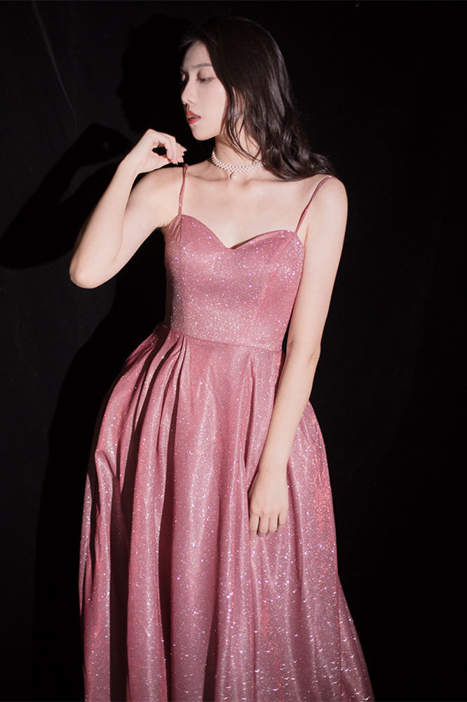 Spaghetti Straps Watermelon Long Prom HZ0307