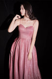 Spaghetti Straps Watermelon Long Prom HZ0307