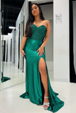 Burgundy Beaded Sweetheart Mermaid Long Formal HZ0307