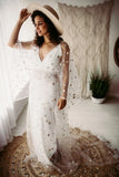 White Star Dress BOHO Vintage Lace Prom HZ0307