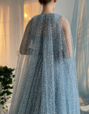 LTP1787,Sky Blue Bots Tulle A-Line Prom Dresses with HZ0307