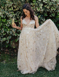 Sexy V-Neck Star A-Line Prom HZ0307