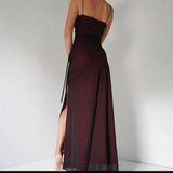 LTP1578,Sexy Black Chiffon Red Layer Sheath Long Prom Evening HZ0307